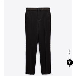 NWT ZARA Satin effect waist tuxedo pants
